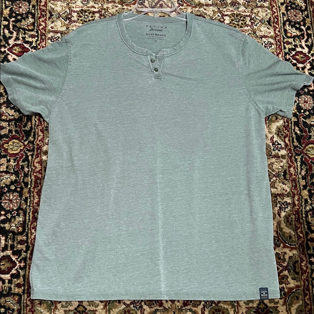 Lucky Brand “Venice Burnout” Men's Green Short Sleeve Tee Size XL